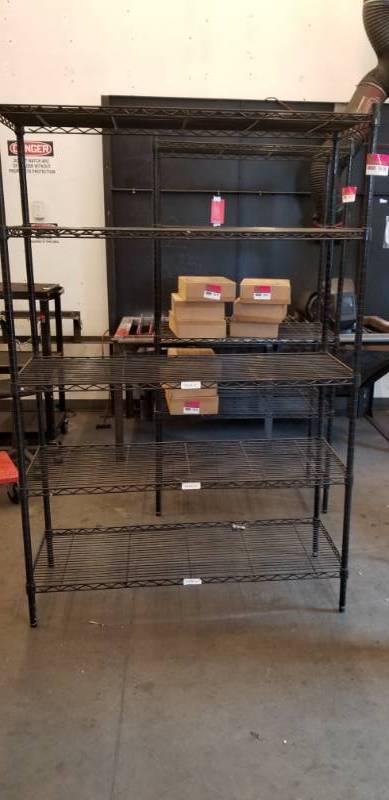 lot 9656 image: Black Metal Metro Shelf