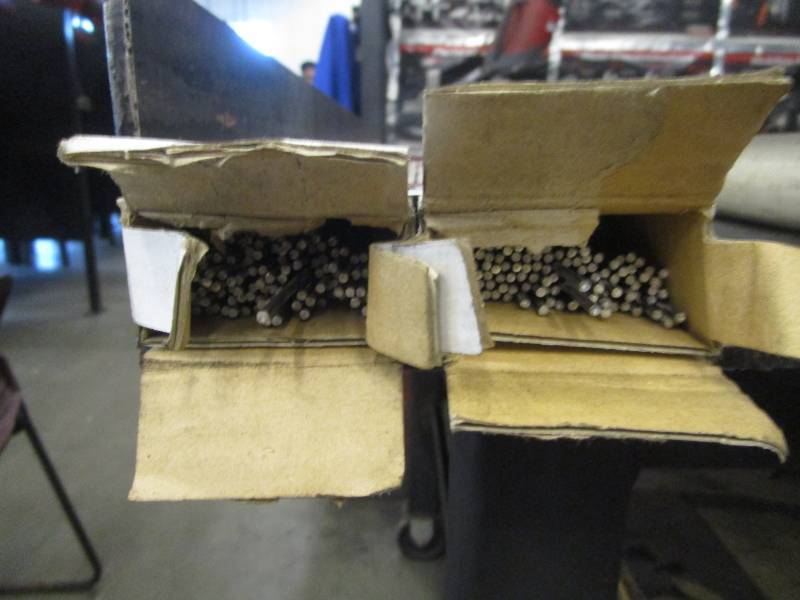 lot 9605 image: Two Partial Boxes of Harris 309LT50 Welding Wire - 332