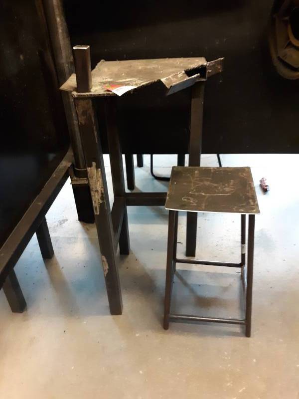 lot 9587 image: Corner Steel Welding Table and Work Bench