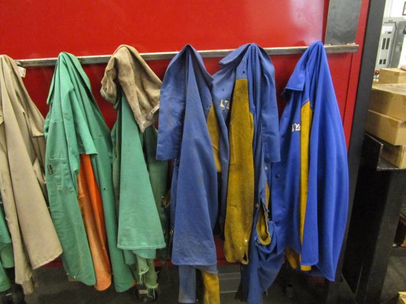 lot 9575 image: Lot of Long Sleeve Welding Shirts Some Leather
