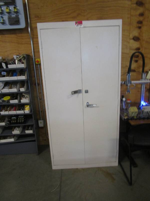 lot 8346 image: Metal Storage Cabinet Contents Included