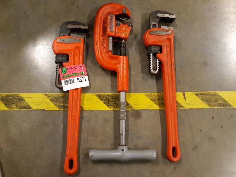 lot 8371 image: Ridge Tool Pipe Wrenches and Rigid Pipe Cutter