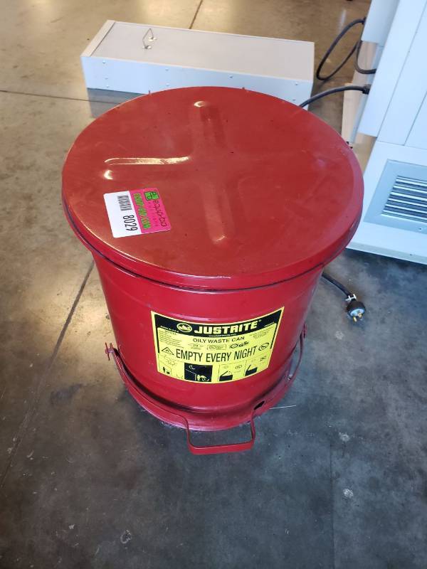 lot 8029 image: Just Rite metal oily rag bin