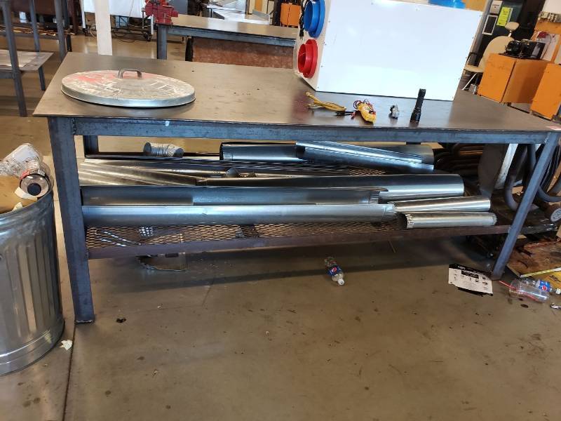 lot 8033 image: 8 x 4 steel worktable