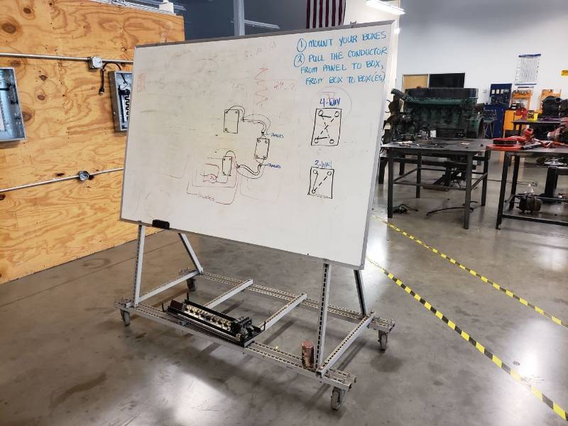 lot 8070 image: Dry erase board on rolling stand