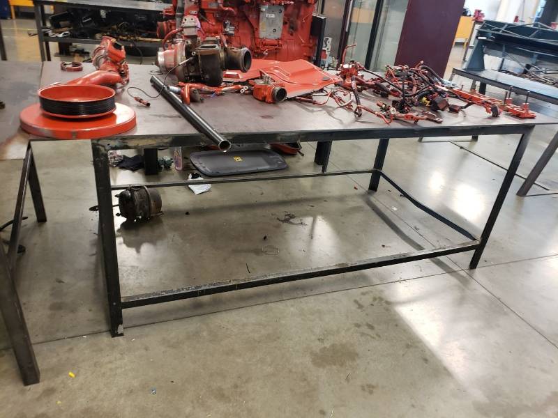 lot 8096 image: 8 x 4 steel worktable
