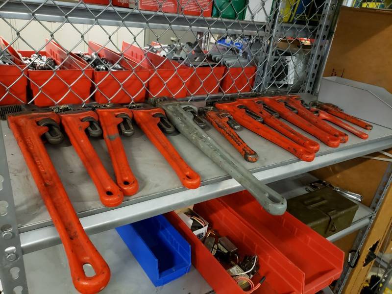 lot 8248 image: Lot of 12 rigid pipe wrenches