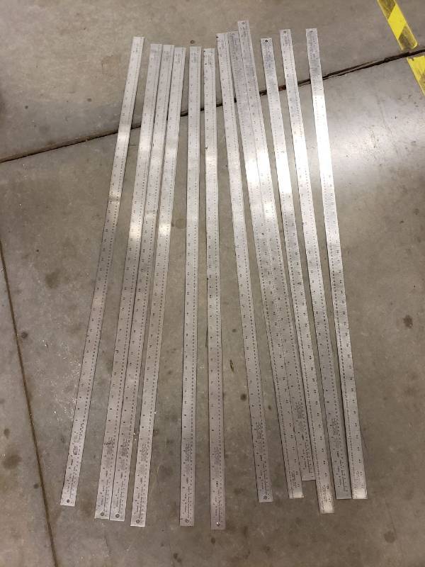 lot 8258 image: (12) 48 Metal Rulers