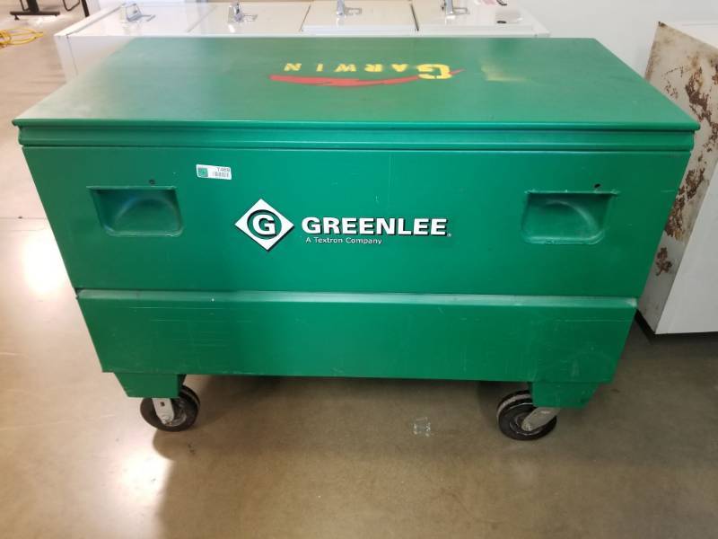 lot 7469 image: Greenlee Metal Toolbox On Wheels