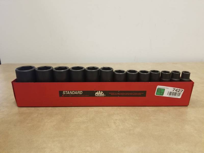 lot 7427 image: MAC Tools 13PC Standard Impact Deep Sockets