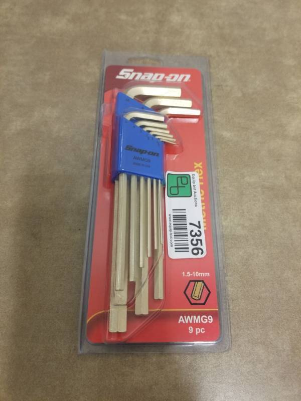 lot 7356 image: Snap On 9pc Metric Hex AWMG9