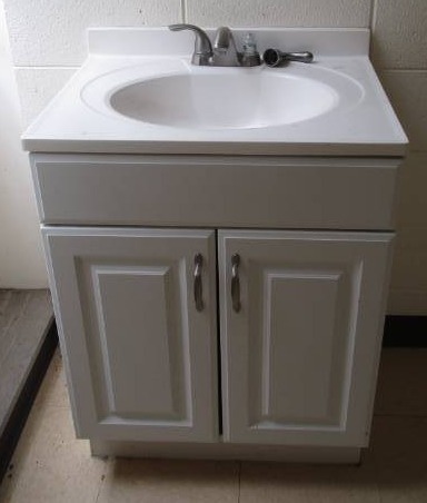 lot 5184 image: Bathroom Cabinet with Sink Top - Buyer Must Remove