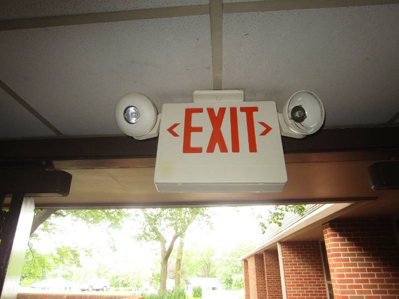 lot 5158 image: Exit Sign with Two Emergency Lights
