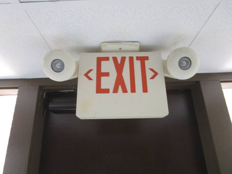 lot 5075 image: Exit Sign with Two Emergency Lights