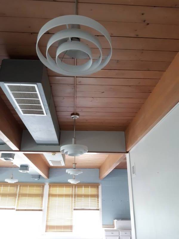 lot 5206 image: Ceiling Mount Dropped Light Fixture Metal