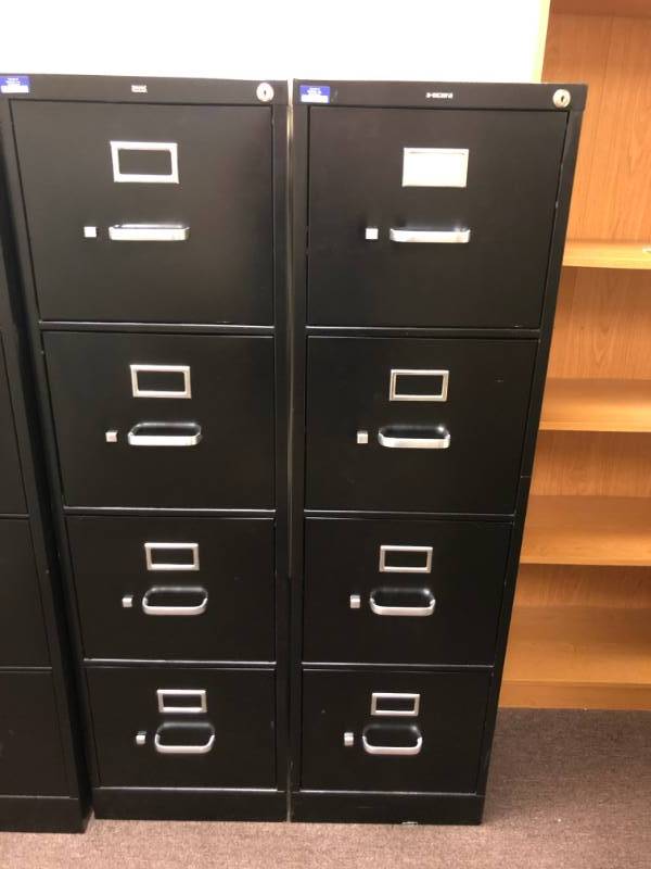 lot 4271 image: 2 Black Hon Filing Cabinets