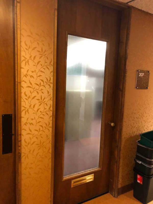 lot 4345 image: Industrail Glass Office Door w Mail Slot