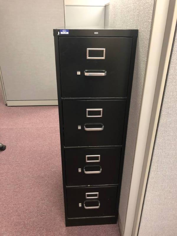 lot 4363 image: Black Hon Filing Cabinet