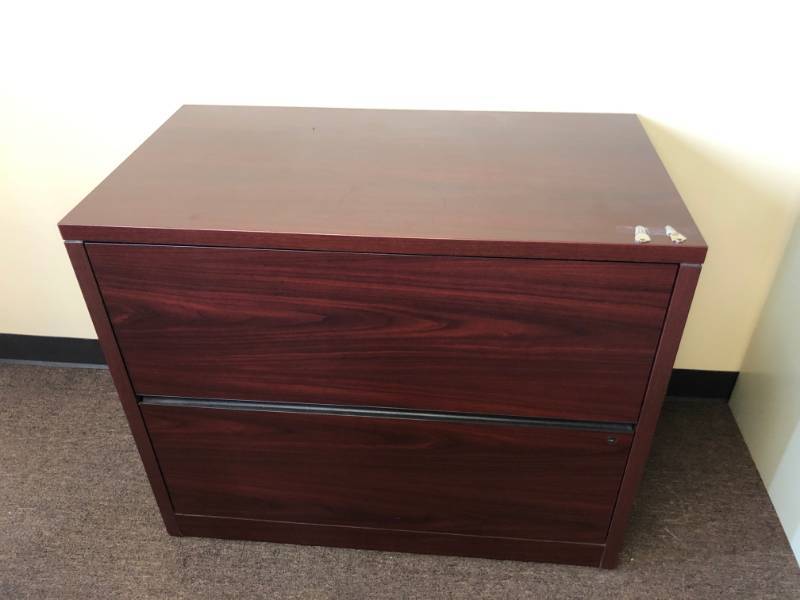lot 4263 image: A Wooden Mahogany Industrial File Cabinet