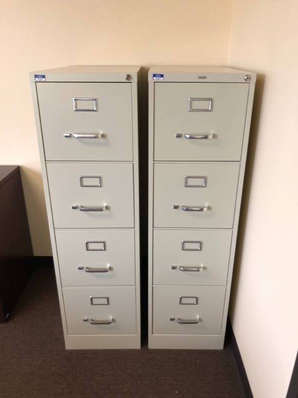 lot 4264 image: 2 Hirsh Metal Filing Cabinets