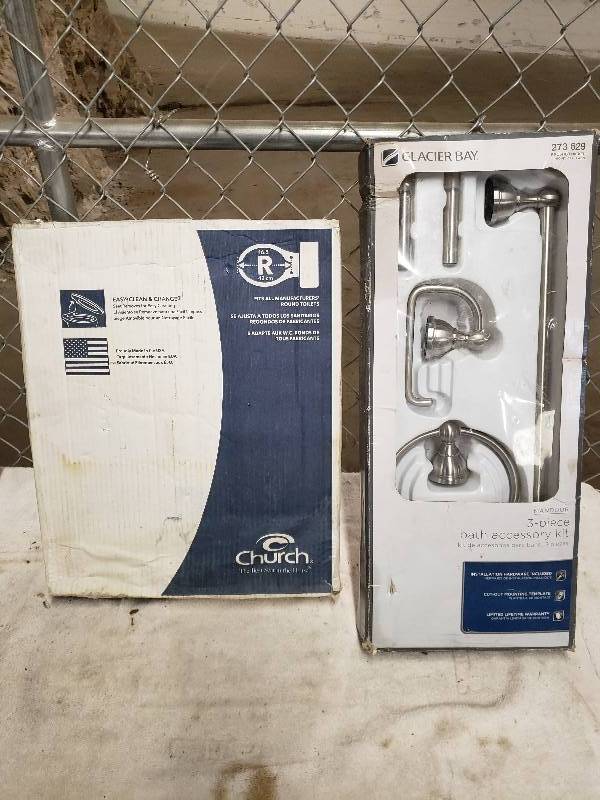 lot 10814 image: Glacier Bay Bathroom Set and New Toilet Seat