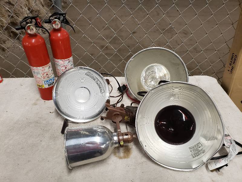 lot 10849 image: Fire Extinguishers, And Shop Lights