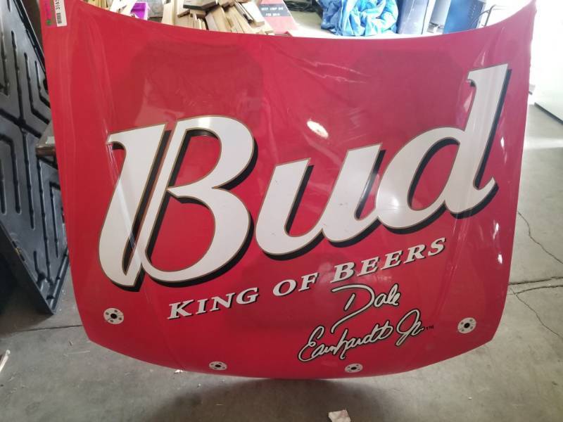 lot 3165 image: Budweiser Car Hood