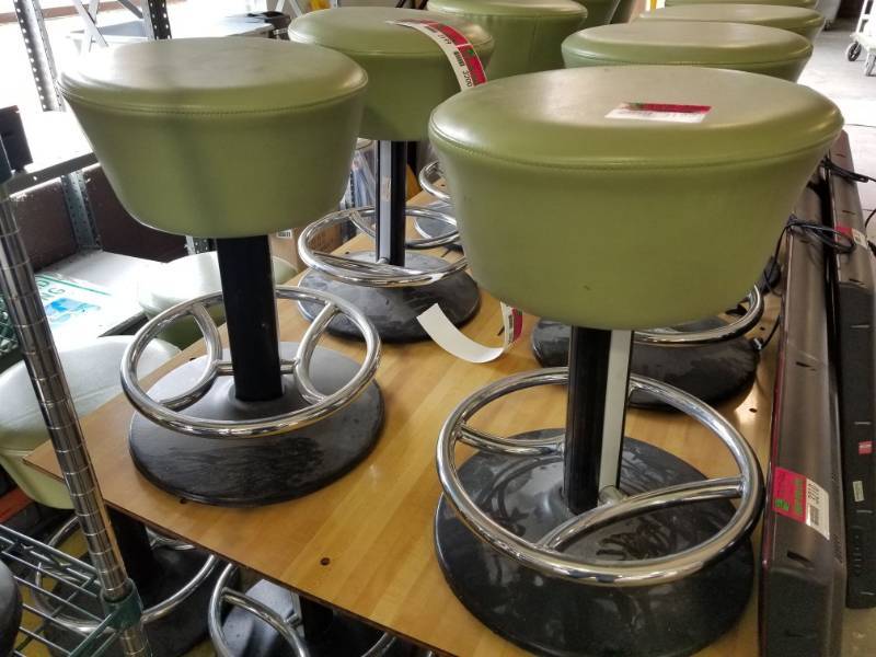 lot 3208 image: Small Bar Stools Set of 2
