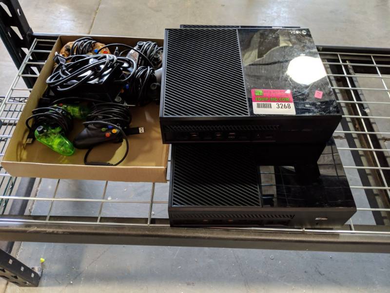 lot 3268 image: (3) XBox Game Systems With Controllers