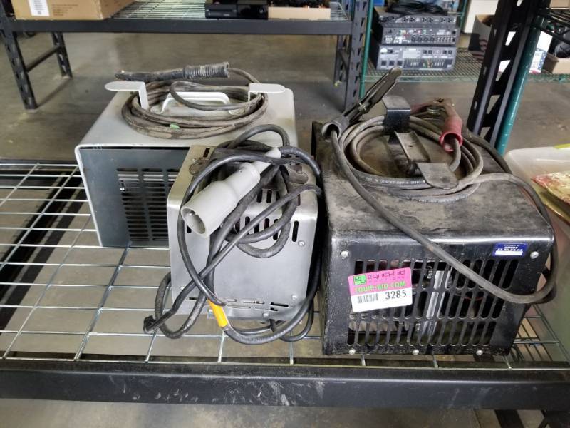 lot 3285 image: Club Car Golf Cart Battery Chargers