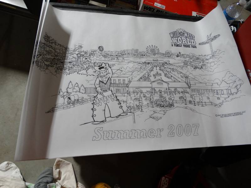 lot 6319 image: 3 Wild west world coloring sheets.