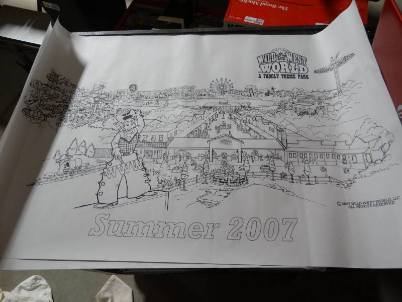 lot 6321 image: 3 Wild west world coloring sheets.