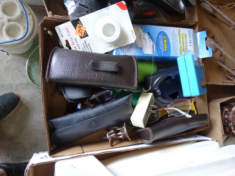 lot 6160 image: Lot with seal tape, glasses, glasses case and more.