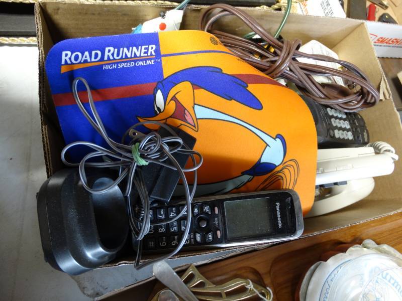 lot 6185 image: Lot of home phones, mouse pad and more.