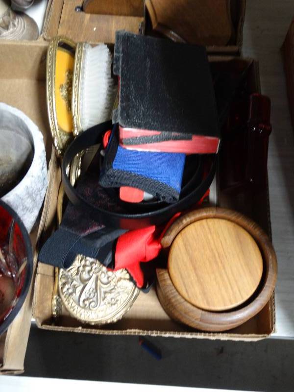 lot 6228 image: Bible, coasters, belt and more.