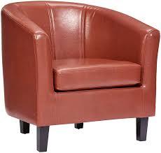 lot 5457 image: Red Hook Galia Faux-leather Accent Tub Chair Retro Red Contemporary Tub-style Us