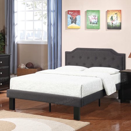 lot 5465 image: Poundex Bobkona Finely Twin Upholstered Platform Bed