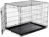lot 5472 image: AmazonBasics Single-Door Folding Metal Dog Crate - Large (42x28x30 Inches)