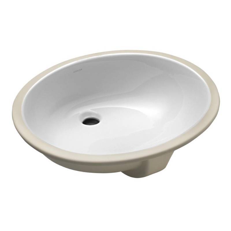 lot 5497 image: KOHLER CAXTON�&reg UNDERMOUNT BATHROOM SINK WITH OVERFLOW AND CLAMP ASSEMBLY, 20-14 IN. LONG X 17-14 IN. WIDE, WHITE114704