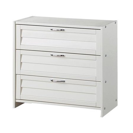 lot 5499 image: Donco Kids PD-795BW Louver 3 Drawer Chest White