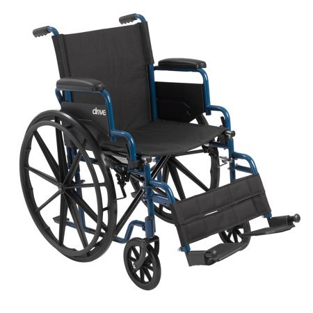 lot 5518 image: Drive Medical Blue Streak Wheelchair with Flip Back Desk Arms