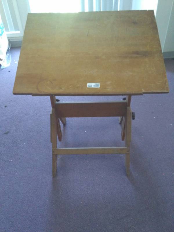 lot 2346 image: Vintage Wood Drafting Table