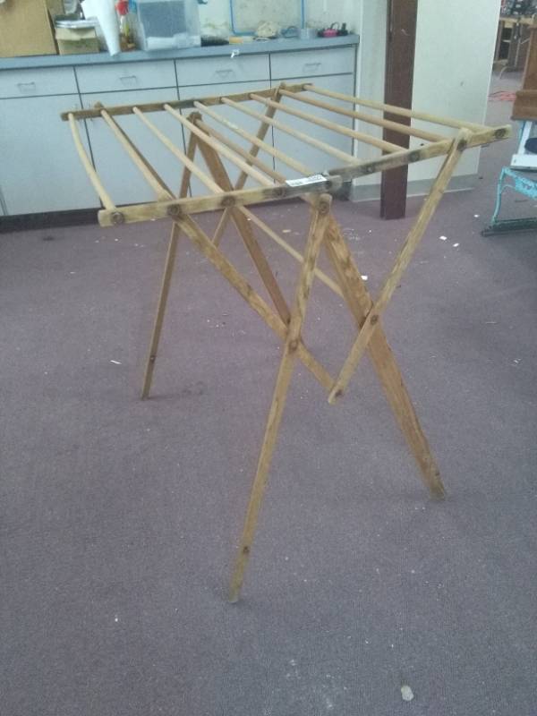 lot 2360 image: Antique Folding Wood Drying Rack