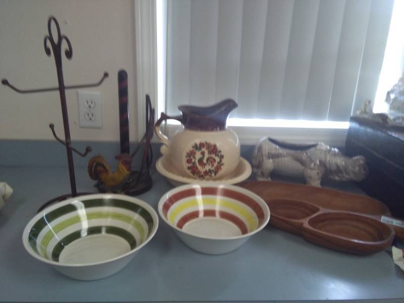 lot 2382 image: Vintage Bowls, Platter, Pitcher and Bowl and MORE