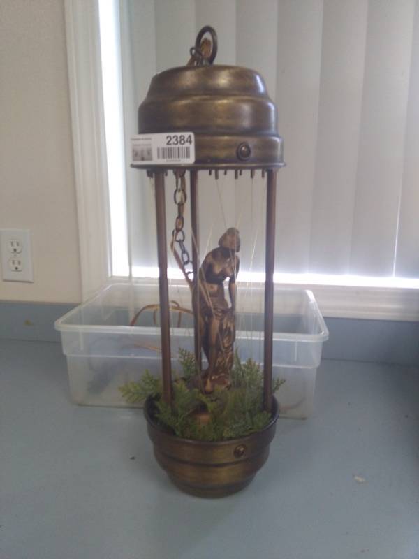 lot 2384 image: Hanging 70s Oil Lamp