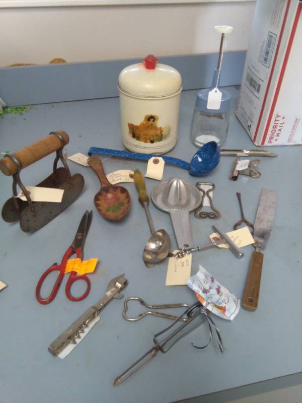 lot 6199 image: Vintage Kitchen Utensils and Metal Canister Lot
