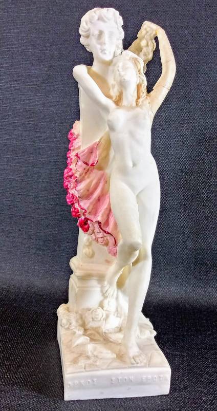 lot 1802 image: Statue-  Man and Woman-  Appears To Be Marble- Ancient Greek Themed