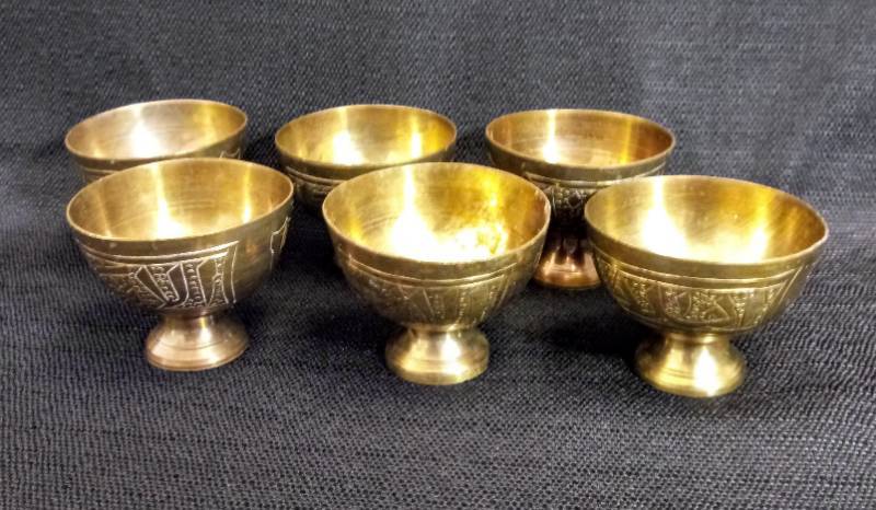 lot 1827 image: 6 Brass Cups or   You Decide