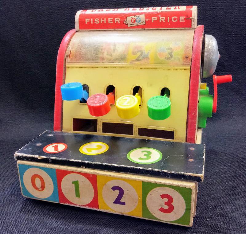 lot 1843 image: 1960s Fisher Price Toy Cash Register