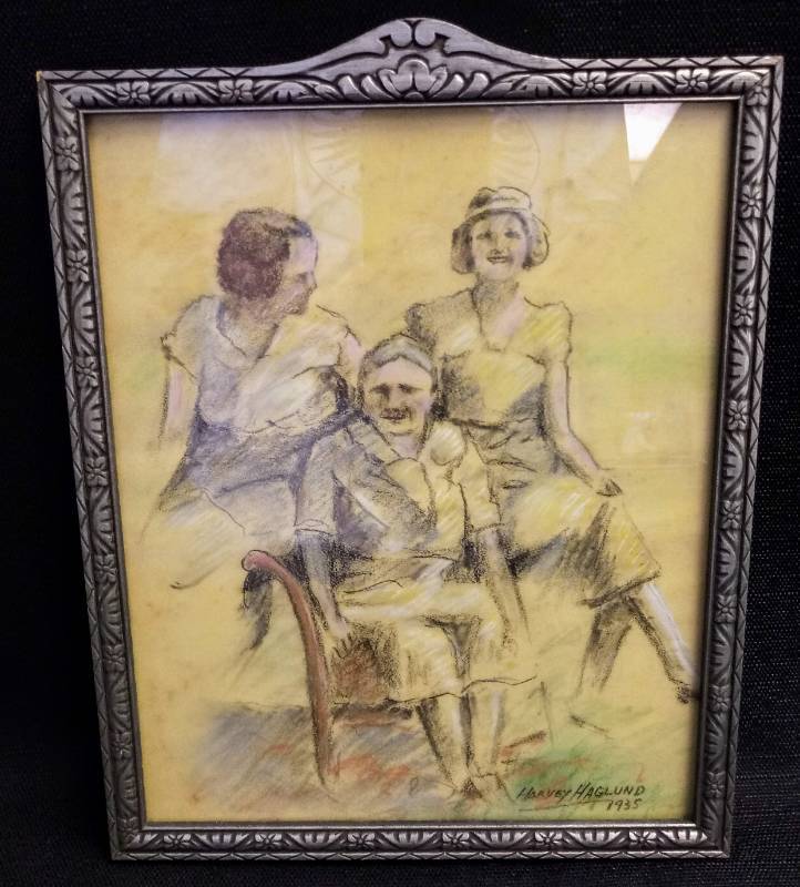 lot 1850 image: Original Art- Harvey Haglund  1935 Framed